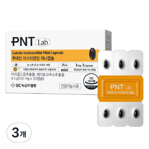 GC녹십자웰빙 PNT 루테인 아스타잔틴 미니캡슐, 3개, 30정