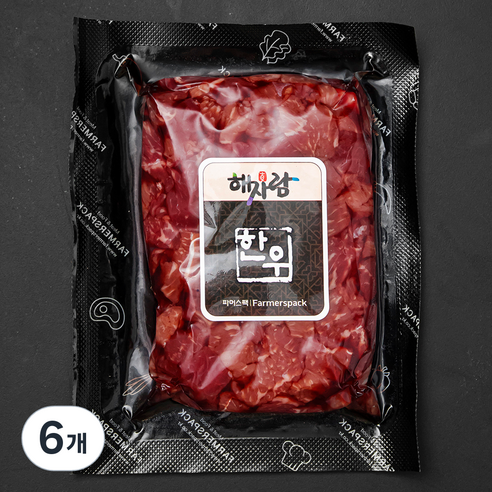 해자람 한우 정육 2등급 국거리용 (냉장), 400g, 6개