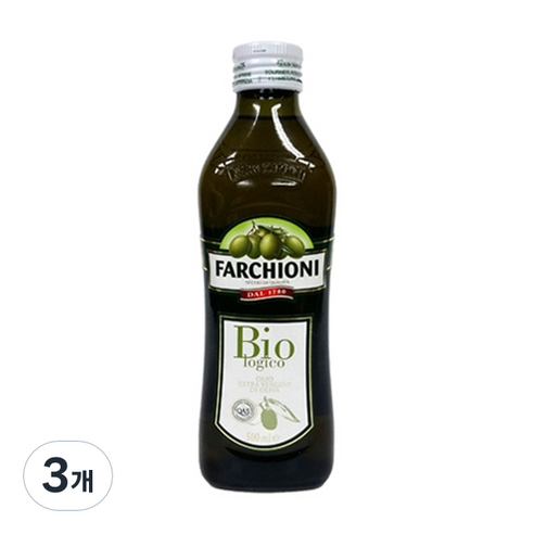 파르키오니 엑스트라버진 올리브유, 500ml, 3개