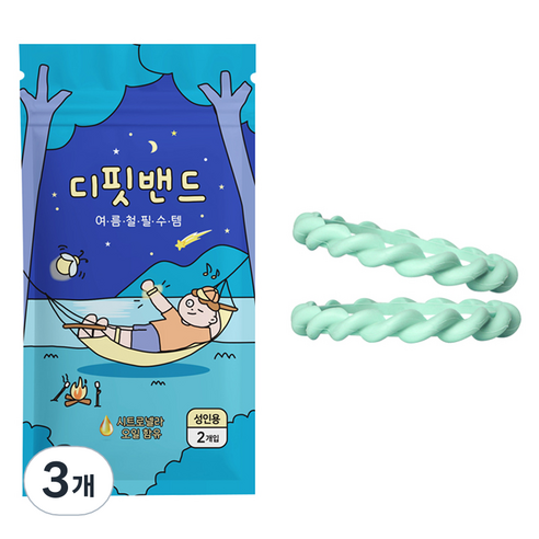 디핏밴드 모기퇴치밴드, 민트, 3개