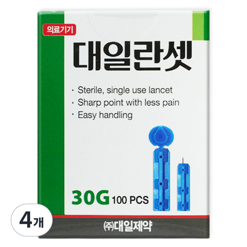 대일제약 란셋 일회용 채혈침 30G, 4개, 100개입