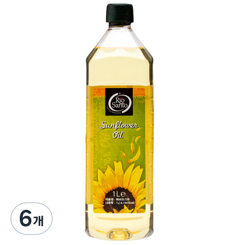 리오산토 해바라기유, 1L, 6개