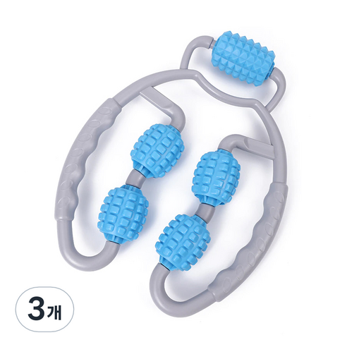 센티브 5롤러 전신 종아리 지압 마사지기, 3개, 블루