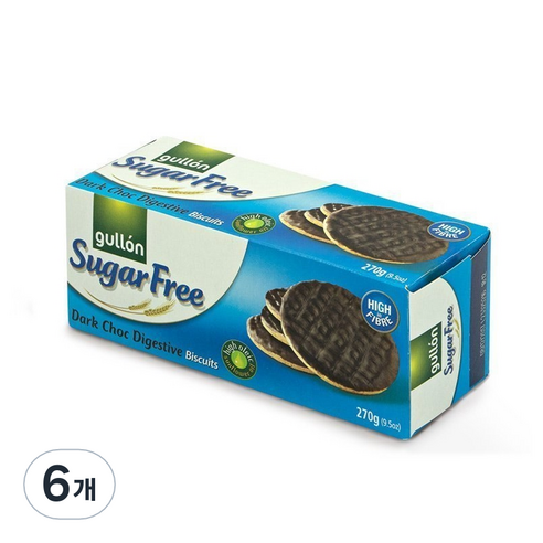 구욘 슈가프리 다크초코 다이제스티브 비스킷, 270g, 6개