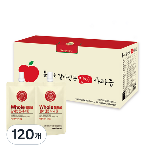 통째로 갈아만든 사과즙 스파우트, 100ml, 120개