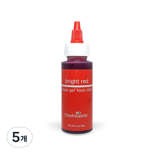셰프마스터 리쿠아젤 식용색소 브라이트 레드, 65g, 5개