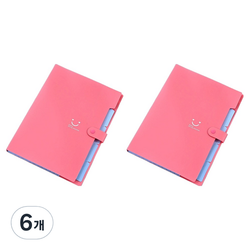 왁스토어 파일케이스 바인더 A4, 레드, 6개