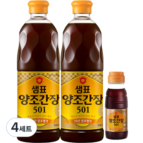 샘표 양조간장 501 860ml x 2개 + 150ml x 1개, 4세트