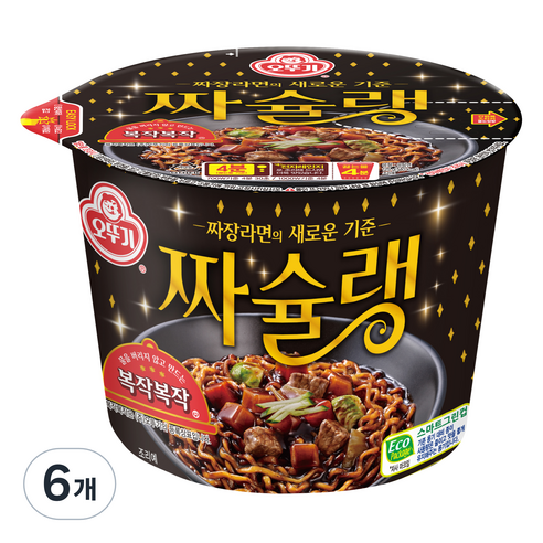 오뚜기 짜슐랭 용기 라면 125g, 6개