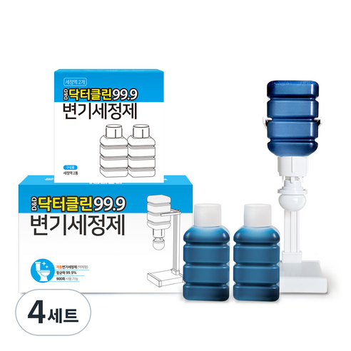 디앤디 닥터클린 99.9 변기세정제 + 리필용액 2개, 4세트