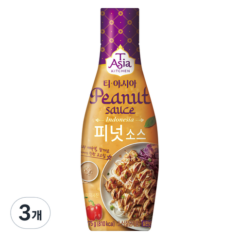 티아시아 피넛 소스, 275g, 3개