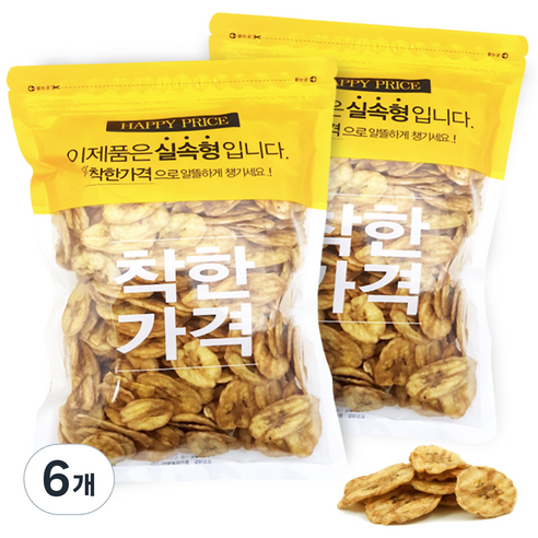 견과공장 구운 바나나칩 800g, 400g, 6개