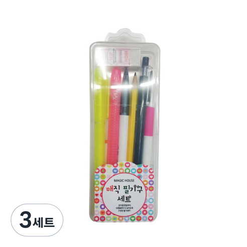 매직하우스 매직 필기구 세트, 혼합색상, 3세트