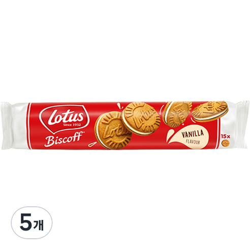 로투스 비스코프 샌드 바닐라크림맛, 150g, 5개