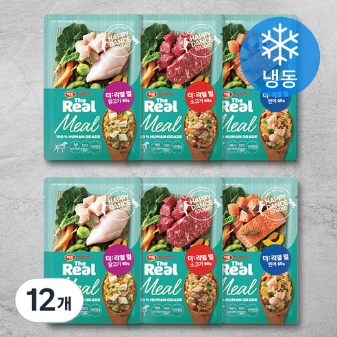 하림펫푸드 전연령 강아지 더리얼 밀 3종 화식사료 세트 냉동, 180g, 4세트
