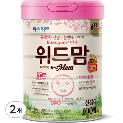 파스퇴르 위드맘 제왕 100일, 2개, 750g