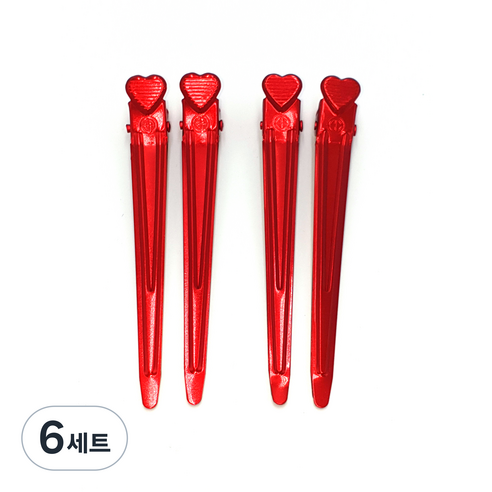철미용 핀 대 2p, 빨강, 6세트