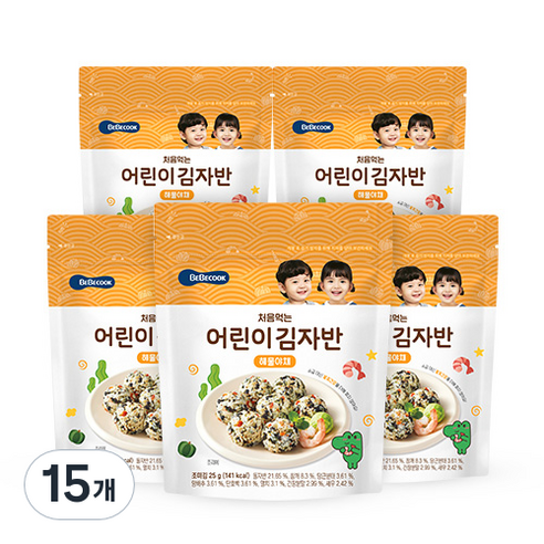 베베쿡 처음먹는 어린이 김자반 25g, 해물야채맛, 15개
