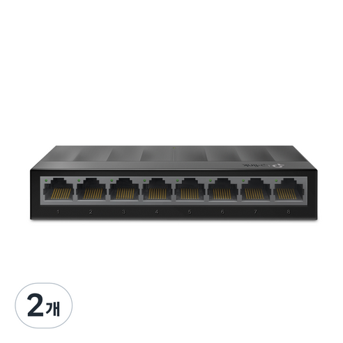 티피링크 8포트 기가비트 데스크톱 스위치, LS1008G, 2개