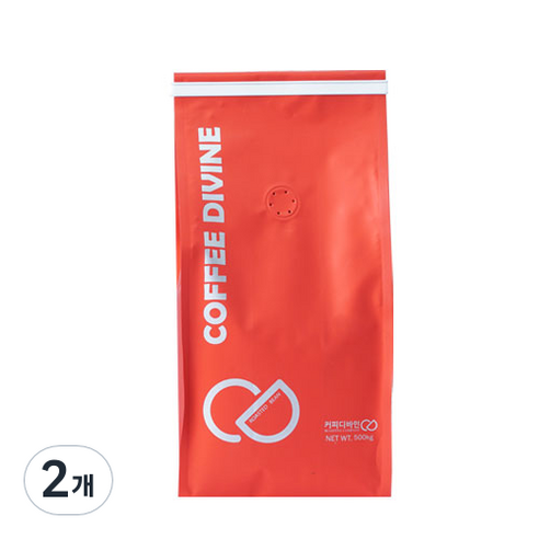 커피디바인 아보카도블렌드 원두커피, 모카포트/가정용에스프레소, 500g, 2개
