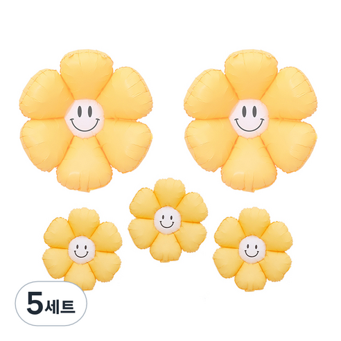 피앤비유니티 무광마카롱 스마일 데이지풍선 세트, 11, 5세트