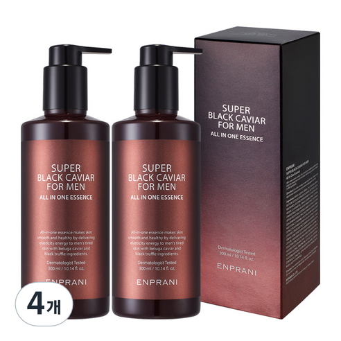 엔프라니 수퍼 블랙 캐비어 포맨 에센스 올인원, 300ml, 4개