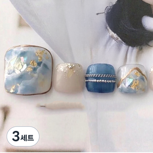 잇템샵 여름 네일아트 페디큐어 스티커 세트, 3세트, HL-023 머스린