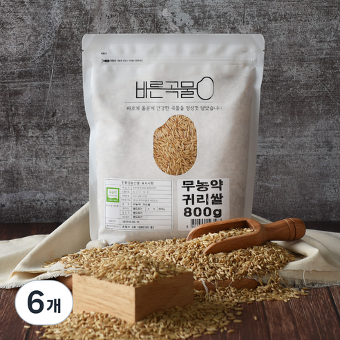 바른곡물 무농약 귀리쌀, 800g, 6개