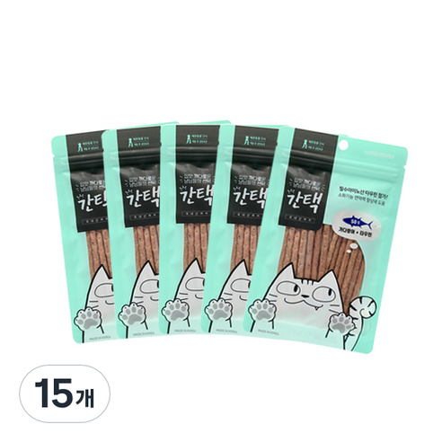 간택 고양이 져키, 가다랑어 + 타우린 혼합맛, 50g, 15개