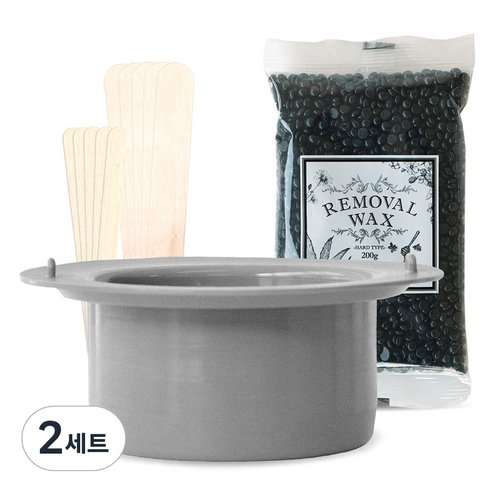 모엔드 셀프 브라질리언왁싱 실리콘 버킷 + 블랙 하드왁스 200g + 스파출러 35p 세트, 2개