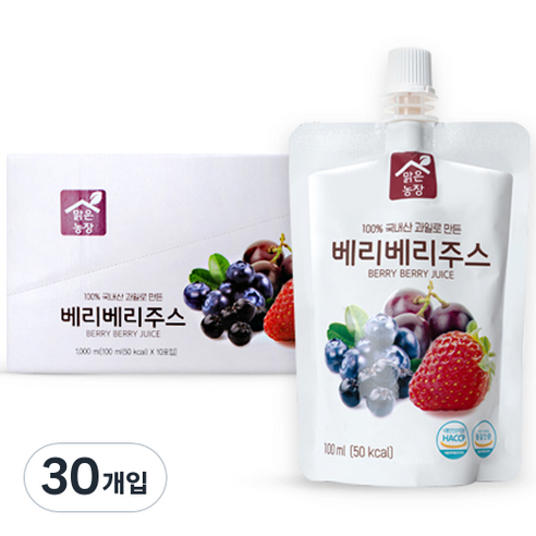 맑은농장 베리베리주스, 100ml, 30개입