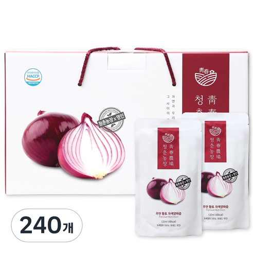 청춘농장 무안 자색양파즙, 240개, 120ml