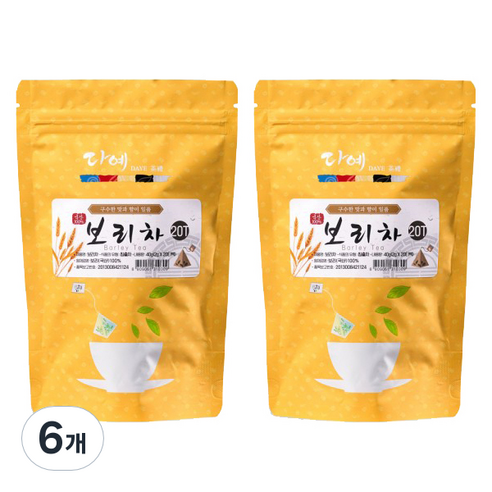 다예 삼각티백 보리차, 2g, 20개입, 6개