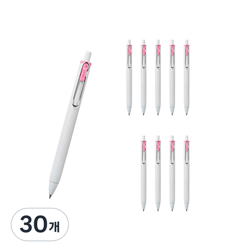 유니볼 원 중성 잉크펜 0.38mm, 라이트핑크, 30개