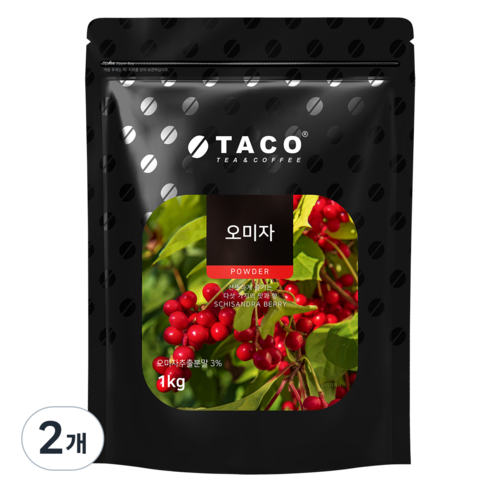 타코 오미자 파우더, 1kg, 2개, 1개입