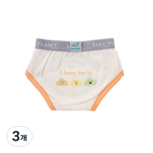 베이비플라넷 밤부 배변훈련팬티 스마일 클라우드, 코랄, 3개