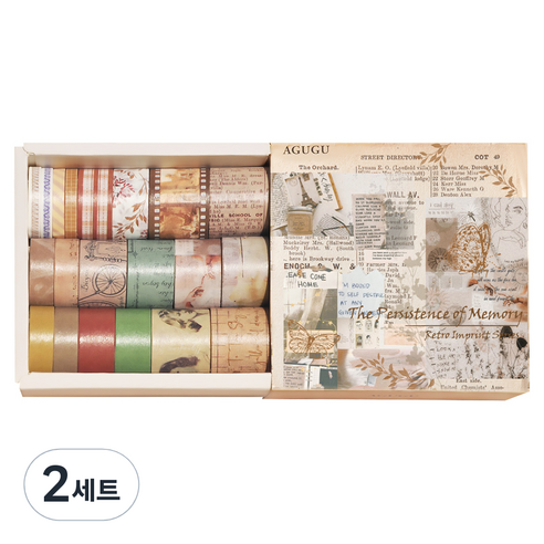 동아피엠에스 DIY 레트로 마스킹 데코테이프 20종 세트, 기억의 영원함, 2세트