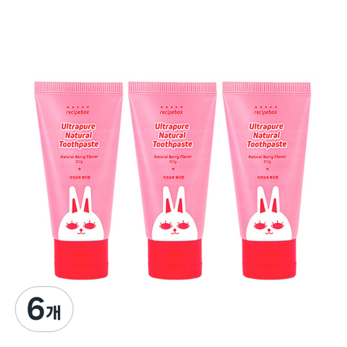 레시피박스 유아용 울트라퓨어 내츄럴 치약, 60g, 6개