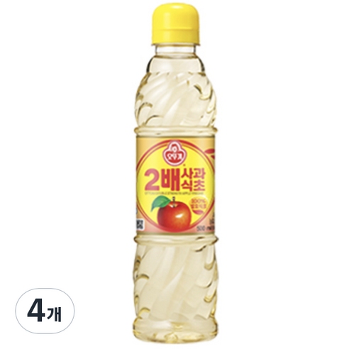 오뚜기 2배 사과식초, 500ml, 4개