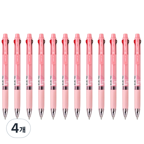 라인플러스 M3 3색볼펜 1.0mm 12p, 코랄, 48개