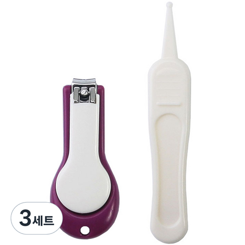 베이비베어 유아 손톱깎이 + 유아 핀셋, 혼합 색상, 3세트