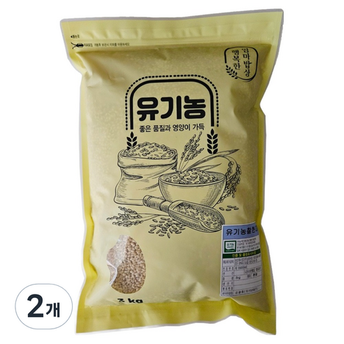 행복한엄마밥상 유기농 찰현미, 3kg, 2개
