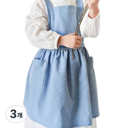 젊은이마켓 어린이 앞치마, 스카이블루, 3개