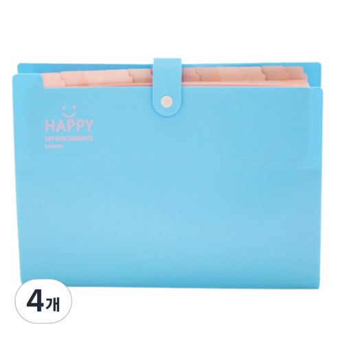 아베른 12칸 스마일 마카롱 바인더, 블루, 4개