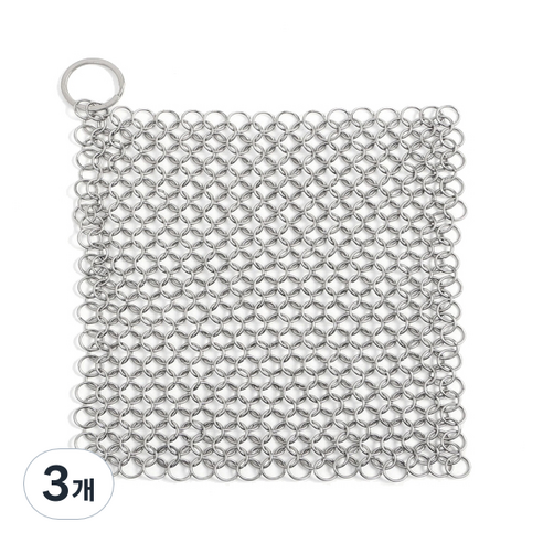 Tree 반영구 스텐링 수세미 사각형 15cm, 1개입, 3개