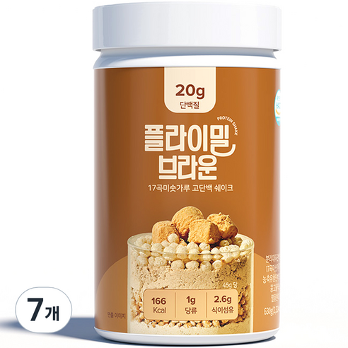 플라이밀 브라운 17곡미숫가루 쉐이크, 630g, 7개