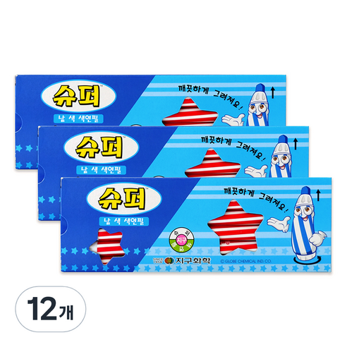 지구화학 슈퍼색연필 낱색 빨강 12p, 1색, 12개