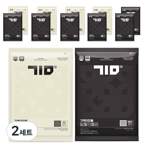 기역이미음 전장김 조미 25g x 5p + 무조미 12g x 7p, 2세트