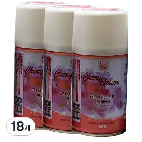 아로마에어 실내용 방향제 체리블라썸, 280ml, 18개