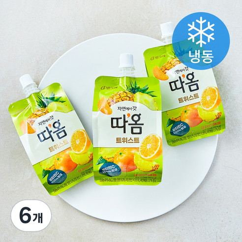 빙그레 따옴 트위스트 귤파인애플 (냉동), 6개, 1개입, 150ml